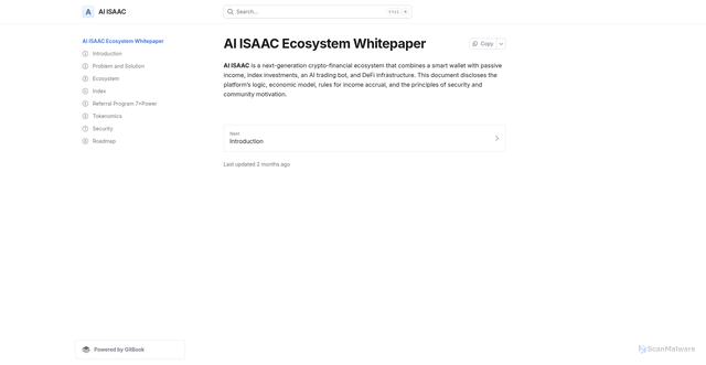 Security scan screenshot of https://ai-isaac.gitbook.io/ai-isaac/