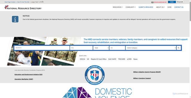 Security scan screenshot of http://nrd.gov/