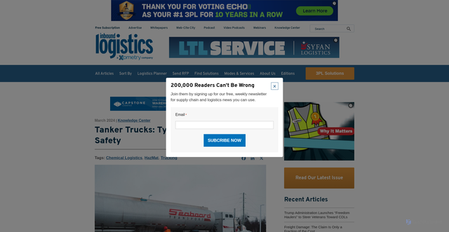 Security scan screenshot of https://www.inboundlogistics.com/articles/tanker-trucks/