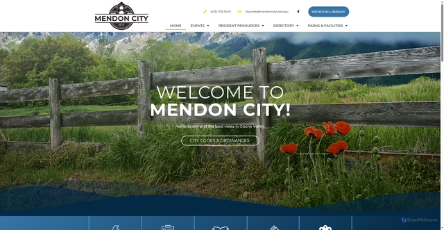 Security scan screenshot of https://mendoncityutah.gov/