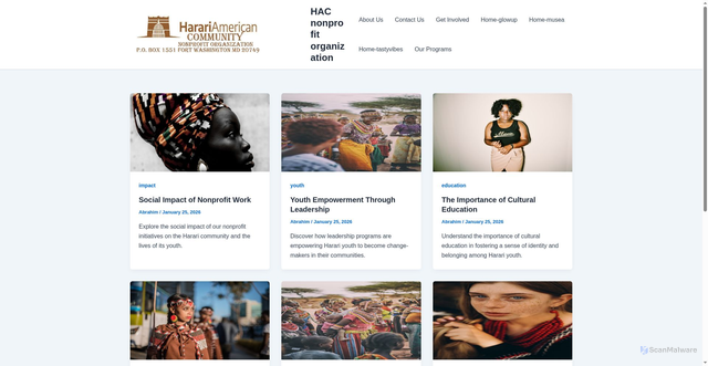 Security scan screenshot of https://harariamericancommunity.org/