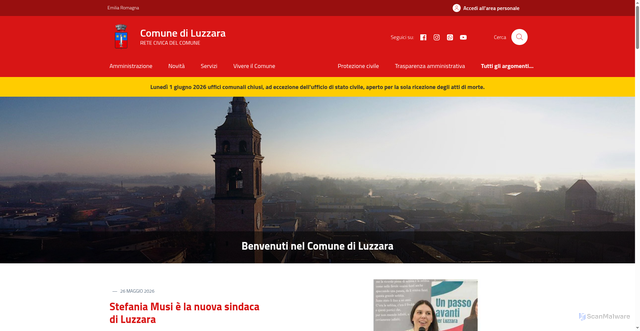 Security scan screenshot of https://www.comune.luzzara.re.it