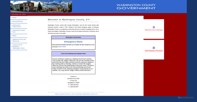 Security scan screenshot of https://washingtoncountyky.gov/