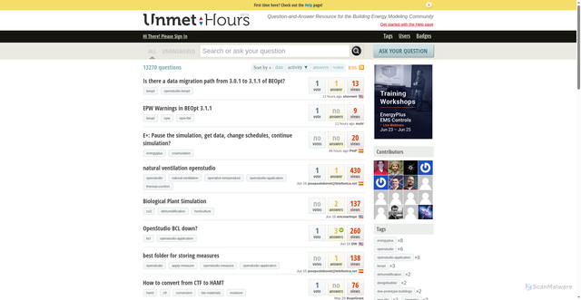 Security scan screenshot of https://unmethours.com