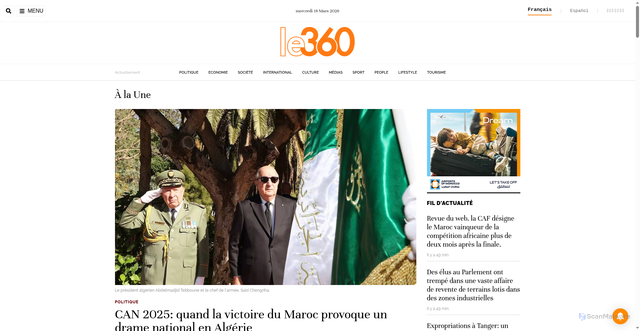 Security scan screenshot of https://le360.ma