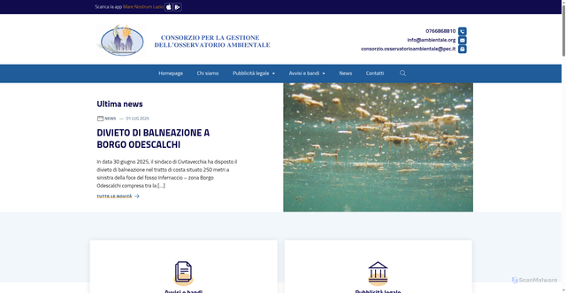 Security scan screenshot of https://www.ambientale.org/
