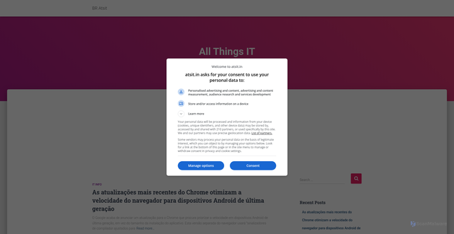 Security scan screenshot of https://br.atsit.in