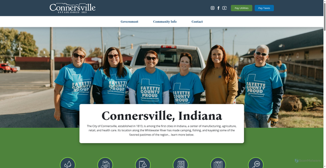 Security scan screenshot of https://connersvillein.gov/