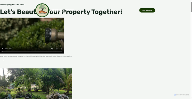 Security scan screenshot of https://lawncarebvi.com