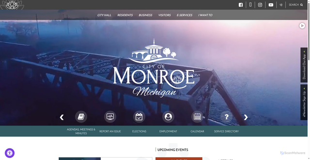 Security scan screenshot of https://www.monroemi.gov/