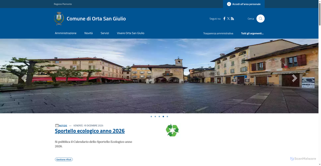 Security scan screenshot of https://www.comune.ortasangiulio.no.it/