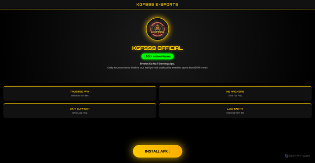 Security scan screenshot of https://kgf999esportsweb-7esnj1b3nc.edgeone.app/