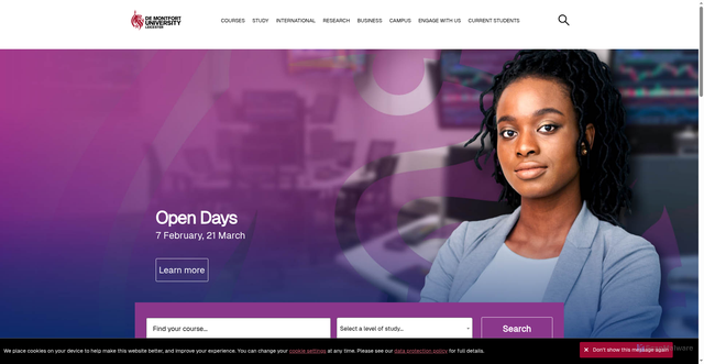 Security scan screenshot of https://www.dmu.ac.uk/home.aspx