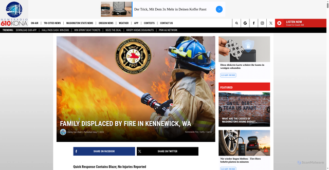 Security scan screenshot of https://610kona.com/kennewick-fire-response/
