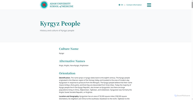 Security scan screenshot of https://fm.adam.kg/kyrgyzstan/kyrgyz-people/