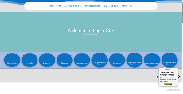 Security scan screenshot of https://sugarcityidaho.gov/