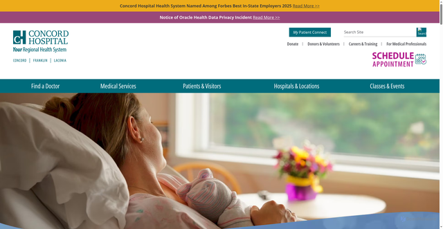 Security scan screenshot of https://concordhospital.org