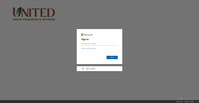 Security scan screenshot of https://unitedsugars.sharepoint.com