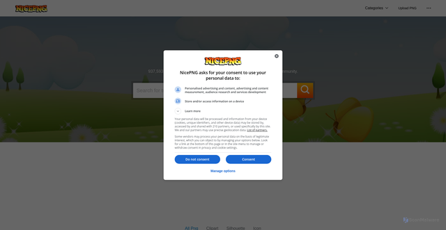 Security scan screenshot of https://www.nicepng.com