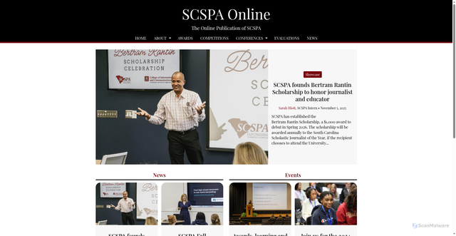 Security scan screenshot of https://scspaonline.org/