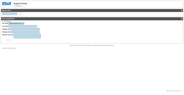 Security scan screenshot of https://rsandh.beyondtrustgov.com