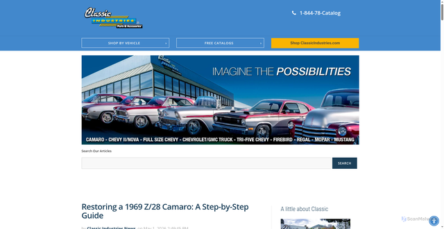 Security scan screenshot of https://news.classicindustries.com