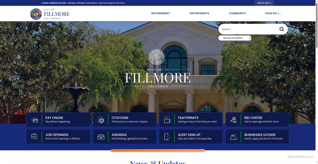 Security scan screenshot of https://fillmoreca.gov/