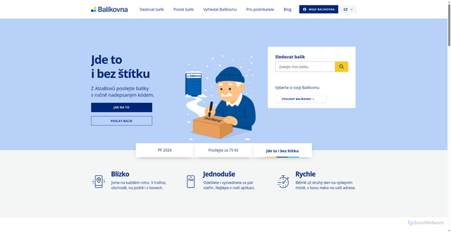 Security scan screenshot of https://balikovna.cz