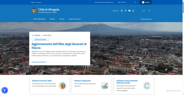 Security scan screenshot of https://www.comune.afragola.na.it