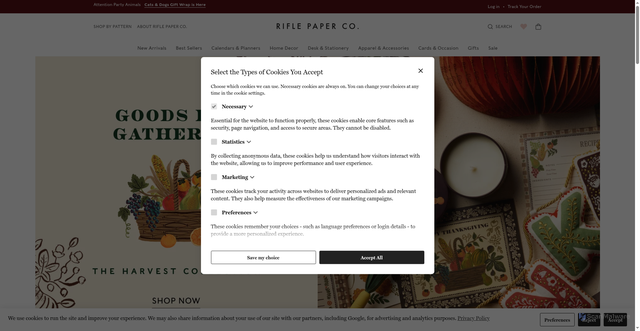Security scan screenshot of https://riflepaperco.com