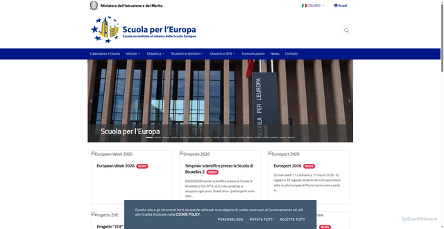 Security scan screenshot of https://www.scuolaperleuropa.eu
