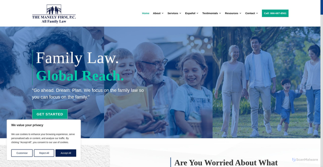 Security scan screenshot of https://allfamilylaw.com