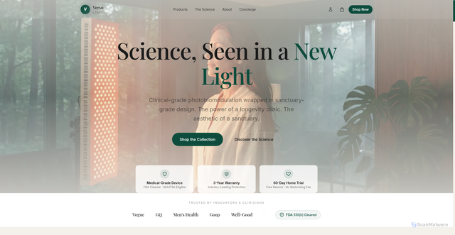 Security scan screenshot of https://versolight.com/