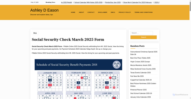 Security scan screenshot of https://ashleydeasonm.pages.dev/uzlri-social-security-check-march-2025-form-dmtzl/