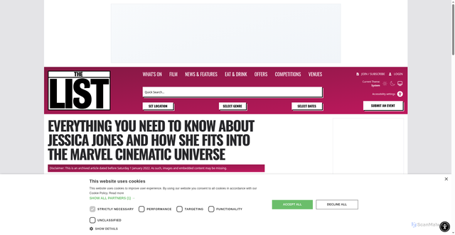 Security scan screenshot of https://list.co.uk/news/everything-you-need-to-know-about-jessica-jones-and-how-she-fits-into-the-marvel-cinematic-universe-11009