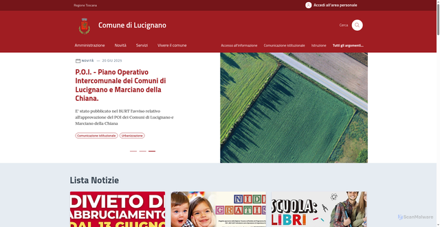 Security scan screenshot of https://www.comune.lucignano.ar.it