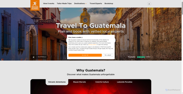 Security scan screenshot of https://www.roughguides.com/guatemala/