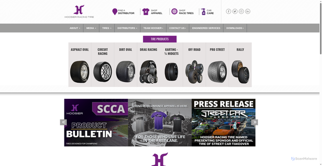 Security scan screenshot of https://hoosiertire.com