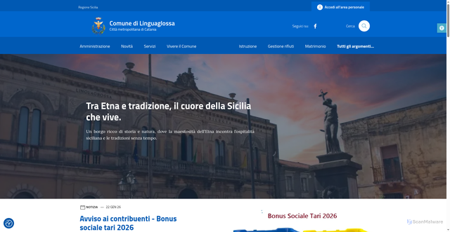 Security scan screenshot of https://comune.linguaglossa.ct.it/