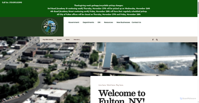 Security scan screenshot of https://cityoffultonny.gov/