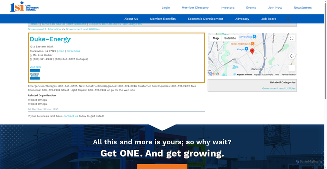 Security scan screenshot of https://web.1si.org/Government-and-Utilities/DukeEnergy-1105