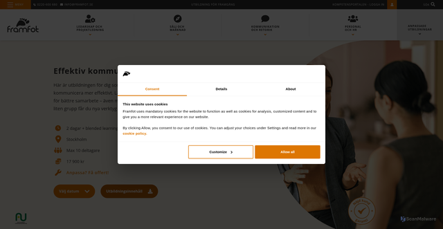 Security scan screenshot of https://r.nl.framfot.se/mk/cl/f/sh/7nVU1aA2ng7ZPP5QEqatwDZoq76DCza/ofWVA-Rlft1z
