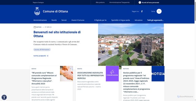 Security scan screenshot of https://www.comune.ottana.nu.it/