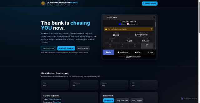 Security scan screenshot of https://bankschase.xyz/