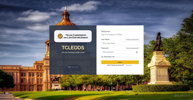 Security scan screenshot of https://tcole.teex.org