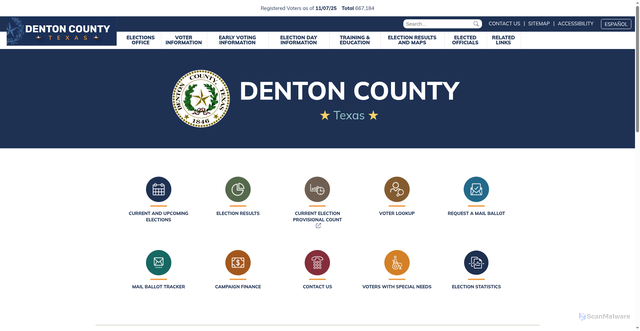Security scan screenshot of https://www.votedenton.gov/