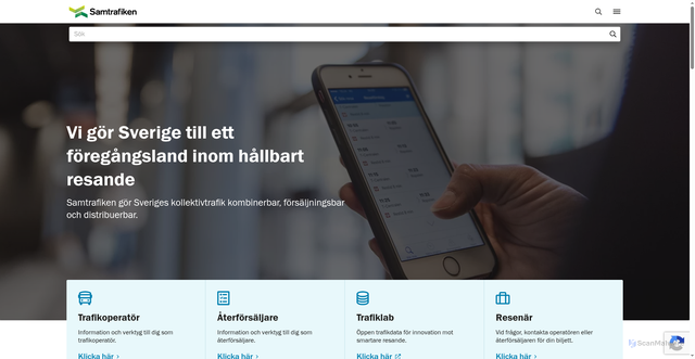 Security scan screenshot of https://samtrafiken.se