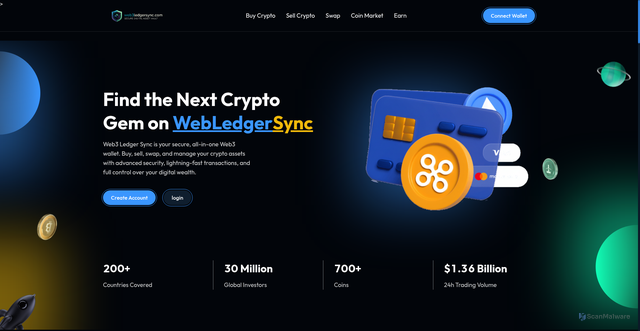 Security scan screenshot of https://web3ledgersync.com/