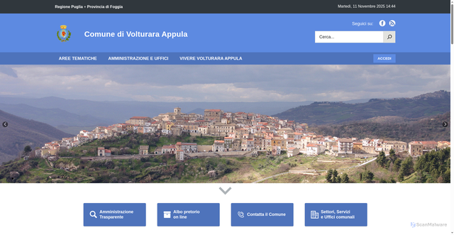 Security scan screenshot of https://www.comune.volturaraappula.fg.it/