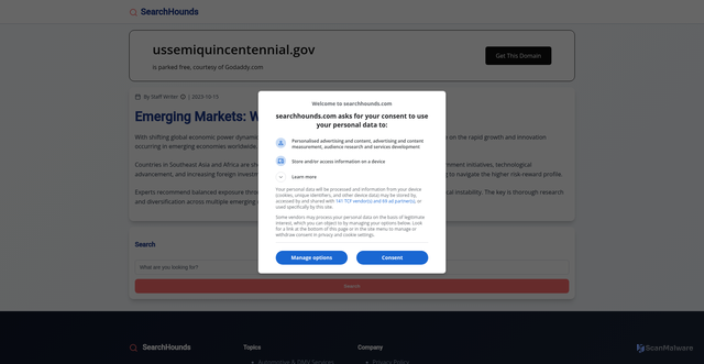 Security scan screenshot of https://ussemiquincentennial.gov/